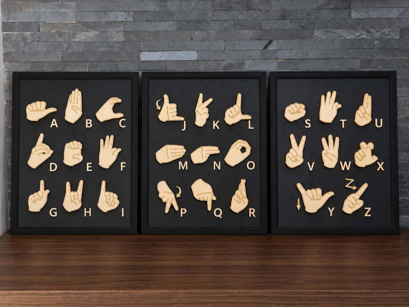 Triptyque Mural Dactylogique en Langue des Signes – Image 4